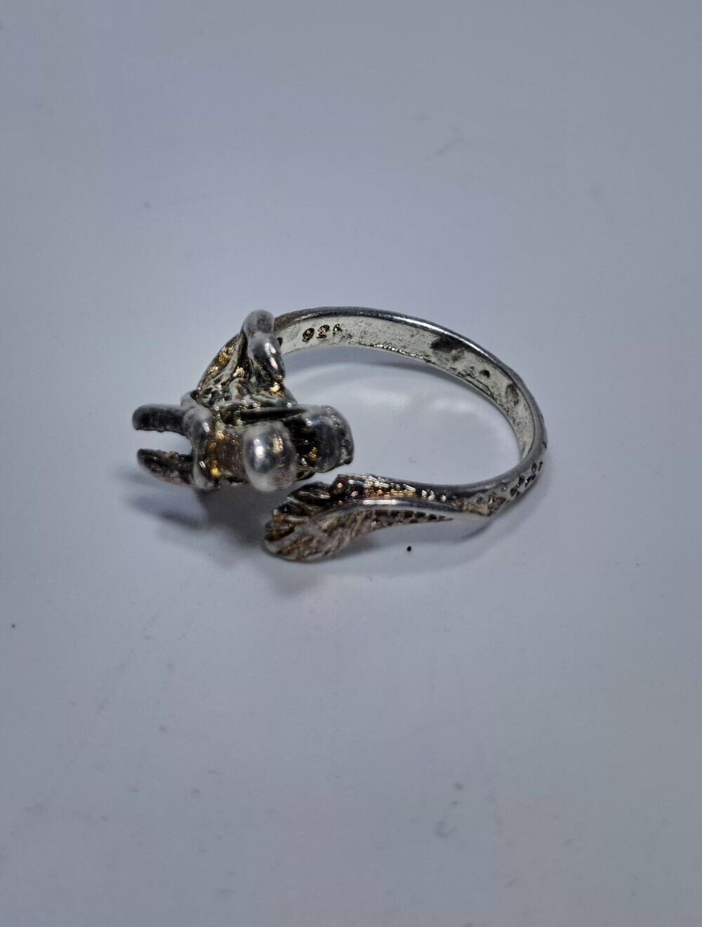Vintage Sterling Silver 925 3D Dragon Wrap Ring - Adjustable Gothic Punk Style - Picture 6 of 8